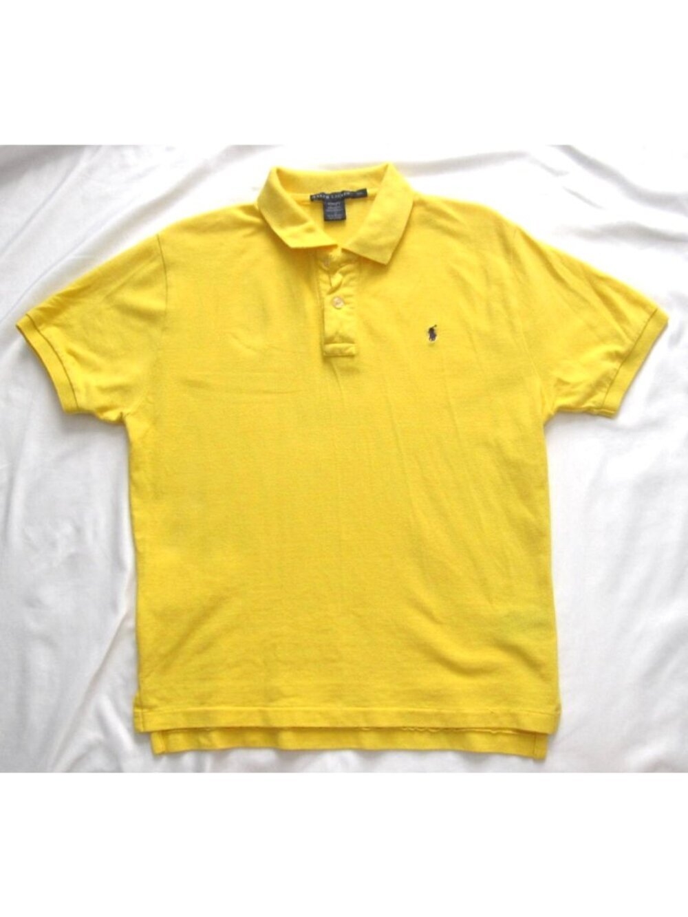 Vtg Y2K Ralph‎ Lauren Women  3XL Yellow Polo Shirt Coastal Preppy Summer (WB566)